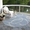 Homeroots 8' Denim Blue And Ivory Round Abstract Washable Indoor Outdoor Area Rug 597471 - alternate 6