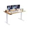 Homeroots 48" Adjustable Brown and White Stainless Steel Computer Desk 397742 - alternate 1