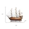 Homeroots 27" Wood Brown Solid Wood Hand Painted Model Boat Tabletop Sculpture 401842 - alternate 5