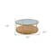 Homeroots 43" Clear Gold And Brown Glass Wood and Metal Round Coffee Table With Shelf 520588 - alternate 6