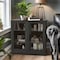 Homeroots 31" Black And Clear Glass Door Accent Cabinet With Three Shelves 564863 - alternate 9