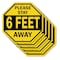 Signmission Please Stay 6 Feet Away, 10 inch X 10 inch, Aluminum Metal Signs, 5PK OC-A-5Pack-10-198 - alternate 1