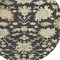 Homeroots 8' Black And Ivory Round Floral Washable Indoor Outdoor Area Rug 605189 - alternate 7