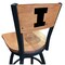 Holland Bar Stool Co 36" Blk Wrinkle Illinois Swivel Bar Stool, Laser Engraved Back L03836BWMedMplAIlliniUMedMpl - alternate 1