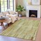 Homeroots 8' X 10' Khaki And Olive Green Striped Washable Indoor Outdoor Area Rug 631542 - alternate 8