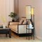 Vidalite Mazal Floor Lamp with Woven Wicker Shade, Stitched Velvet Detailing, Convenient Shelf, 62 in. Height CE1009075 - alternate 3