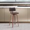 Armen Living Pico 26in Swivel Walnut Wood Counter Stool in Brown Faux Leather with Chrome LCPIBAWABR26 - alternate 7