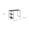 Homeroots 39" Brown and Black Wood and Metal H-Shape Computer Desk 568049 - alternate 5
