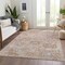 Homeroots 8' X 10' Coral And Gray Damask Washable Indoor Outdoor Area Rug 603758 - alternate 9