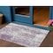 Homeroots 3' X 5' Lavender And Ivory Abstract Washable Indoor Outdoor Area Rug 612953 - alternate 1