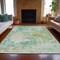 Homeroots 3' X 5' Beige Teal Blue And Ivory Abstract Washable Indoor Outdoor Area Rug 630807 - alternate 5