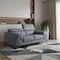 Homeroots 75in Light Blue And Black Italian Leather Loveseat 477563 - alternate 4