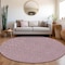 Homeroots 8' Eggplant And Ivory Round Geometric Washable Indoor Outdoor Area Rug 595639 - alternate 6