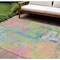 Homeroots 10' X 14' Pink Key Lime And Sky Blue Abstract Washable Indoor Outdoor Area Rug 609219 - alternate 1