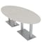 Skutchi Designs Oval Conference Table With Power Unit, 48 in W, 96 in L, Ivory HAR-OVL-48X96-DOU-K458-NA - alternate 1