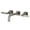 Kingston Brass Double-Handle Wall Mount Bathroom Faucet, Brushed Nickel KS6128KL - alternate 1