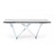Homeroots 107" White Rectangular Ceramic And Metal Self-Storing Leaf Dining Table 487885 - alternate 6