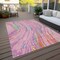 Homeroots 10' X 14' Pink Green And Teal Blue Abstract Washable Indoor Outdoor Area Rug 600251 - alternate 8
