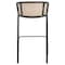 Leisuremod Ervilla Wicker Bar Stool with Fabric Seat and Black Powder Coated Steel Frame, Beige EBBL-31BG - alternate 5