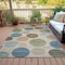 Homeroots 10' X 14' Khaki Fern Green And Teal Blue Geometric Washable Indoor Outdoor Area Rug 630584 - alternate 3