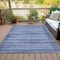 Homeroots 3' X 5' Blue And Charcoal Striped Washable Indoor Outdoor Area Rug 631485 - alternate 6
