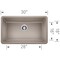Blanco Precis SILGRANIT 30in Single Bowl Undermount Kitchen Sink - Truffle 442531 - alternate 3