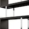 Homeroots 67" Espresso And Silver Metal and Wood Three Tier Etagere Bookcase 555011 - alternate 5