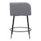 Homeroots Set of Two 27" Gray and Black Fabric and Steel Counter Height Bar Chairs, 2PK 571486 - alternate 6