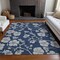 Homeroots 3' X 5' Navy Blue And Gray Floral Washable Indoor Outdoor Area Rug 600024 - alternate 7