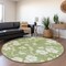 Homeroots 8' Artichoke Green And Ivory Round Floral Washable Indoor Outdoor Area Rug 599852 - alternate 4