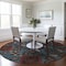 Homeroots 8' Denim Blue Brick Red And Brown Round Oriental Washable Indoor Outdoor Area Rug 597682 - alternate 6