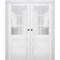 Sartodoors Sliding French Double Pocket Doors with Frosted Glass White 84x80 (2* 42x80) Solid Core VEREGIO7339DP-WS-84 - alternate 1