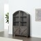Homeroots 73in Gray Solid Wood Carved Geometric China Cabinet With Four Doors 611049 - alternate 3