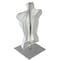 Azar Displays Female White Plastic Bust, Torso Mannequin, on 12in Square Silver Metal Base for Counter 900520-WHT - alternate 5