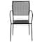 Flash Furniture Black Steel Patio Arm Chair with Square Back, PK5 5-CO-2-BK-GG - alternate 6