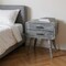 Homeroots 22" Gray Solid Wood Distressed Two Drawer Nightstand 651604 - alternate 14