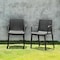 Homeroots Set of Four 22" Black Heavy Duty Plastic Outdoor Stacking Arm Chairs 565274 - alternate 6