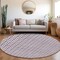 Homeroots 8' Purple And Ivory Round Geometric Washable Indoor Outdoor Area Rug 595591 - alternate 8