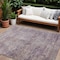 Homeroots 9' X 12' Plum And Lavender Floral Washable Indoor Outdoor Area Rug 605751 - alternate 1