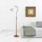 Homeroots 68" Brass Adjustable Reading Floor Lamp With White Frosted Glass Dome Shade 523563 - alternate 5