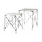 Homeroots Set of Two White and Black Marble and Metal Square Nested Tables, 2PK 393198 - alternate 8