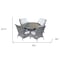 Homeroots Five Piece Gray Round Glass Dining Set 389968 - alternate 3