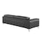Homeroots 89" Dark Gray Italian Leather Sofa With Silver Legs 534156 - alternate 11