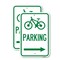 Signmission Bicycle Symbol Parking Right Arrow, 12'' X 18'' 2 Signs, Heavy Gauge Aluminum, 2PK A-1218-2PACK-24315 - alternate 1