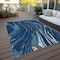 Homeroots 5' X 8' Navy Blue Gold And Copper Abstract Washable Indoor Outdoor Area Rug 600241 - alternate 4