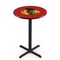 Holland Bar Stool Co 36" Blk Wrinkle Chicago Blackhawks Pub Table, 36" dia. Top L211B3636ChiHwk-R - alternate 1