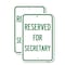 Signmission Reserved for Secretary, 18'' X 24'' 2 Signs, Heavy Gauge Aluminum, 2PK A-1824-2PACK-23173 - alternate 1