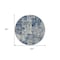 Homeroots 8' Navy Blue Gray And Ivory Round Abstract Washable Indoor Outdoor Area Rug 597988 - alternate 6