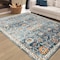 Homeroots 9' X 12' Blue and Orange Floral Stain Resistant Indoor Outdoor Area Rug 531507 - alternate 4
