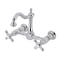 Kingston Brass Two-Handle Wall Mount Bridge Kitchen Faucet, Polished Chrome KS1261AX - alternate 1